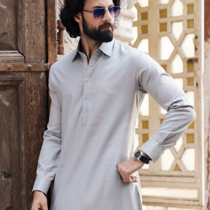 GREY COTTON CASUAL KAMEEZ SHALWAR