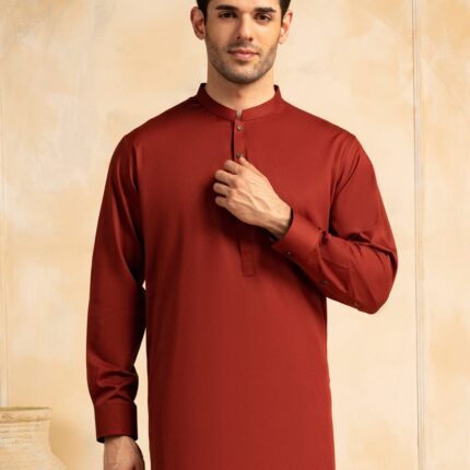 RUST BLENDED KAMEEZ SHALWAR | JJKS-A-47388