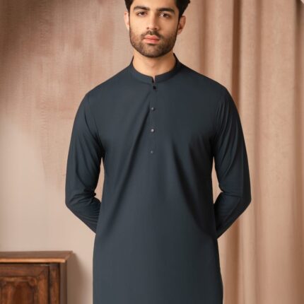 TEAL BLUE BLENDED CASUAL KAMEEZ SHALWAR